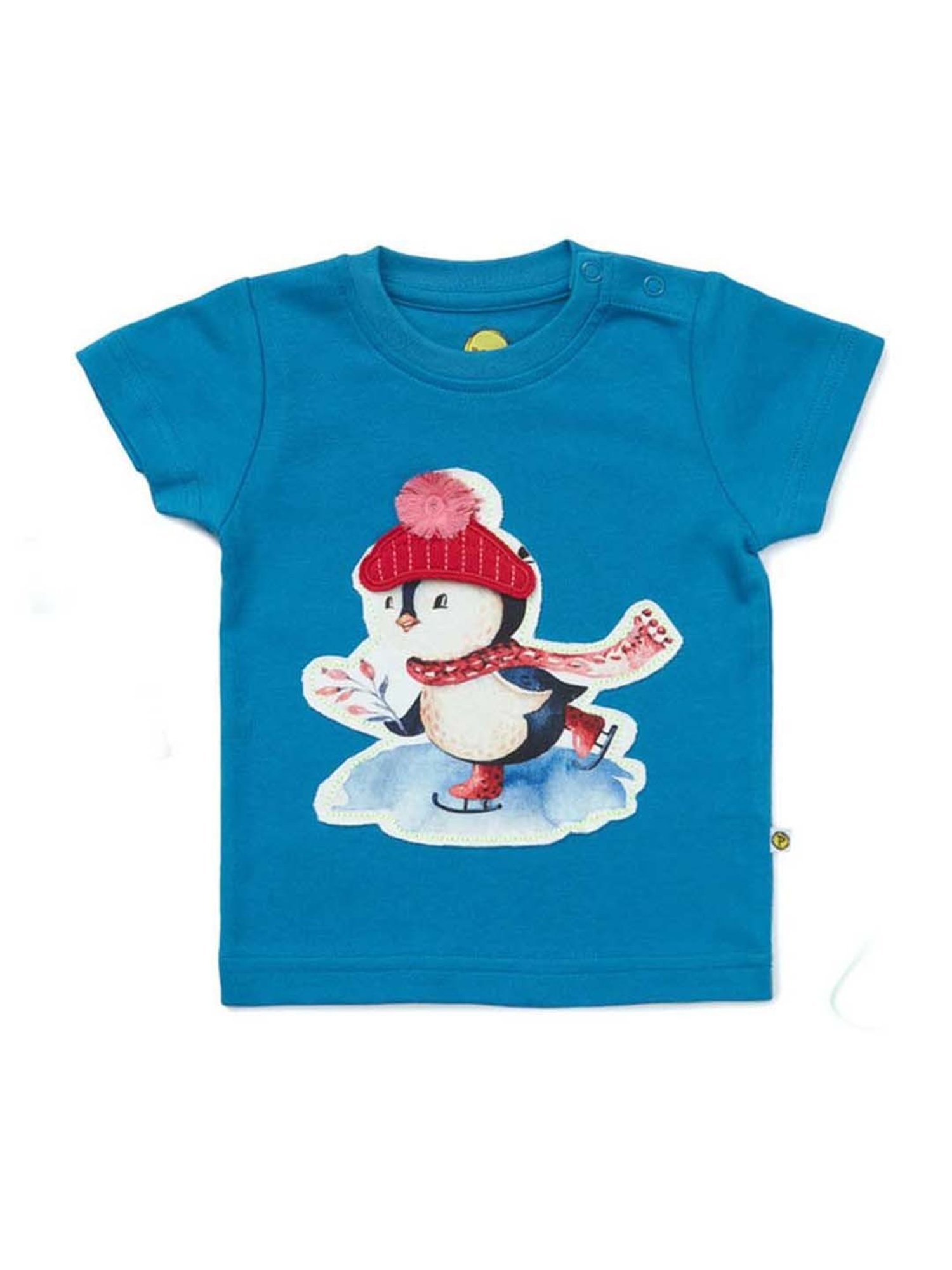 Pranava Kids Blue & Yellow Printed T-Shirt (Pack of 2)