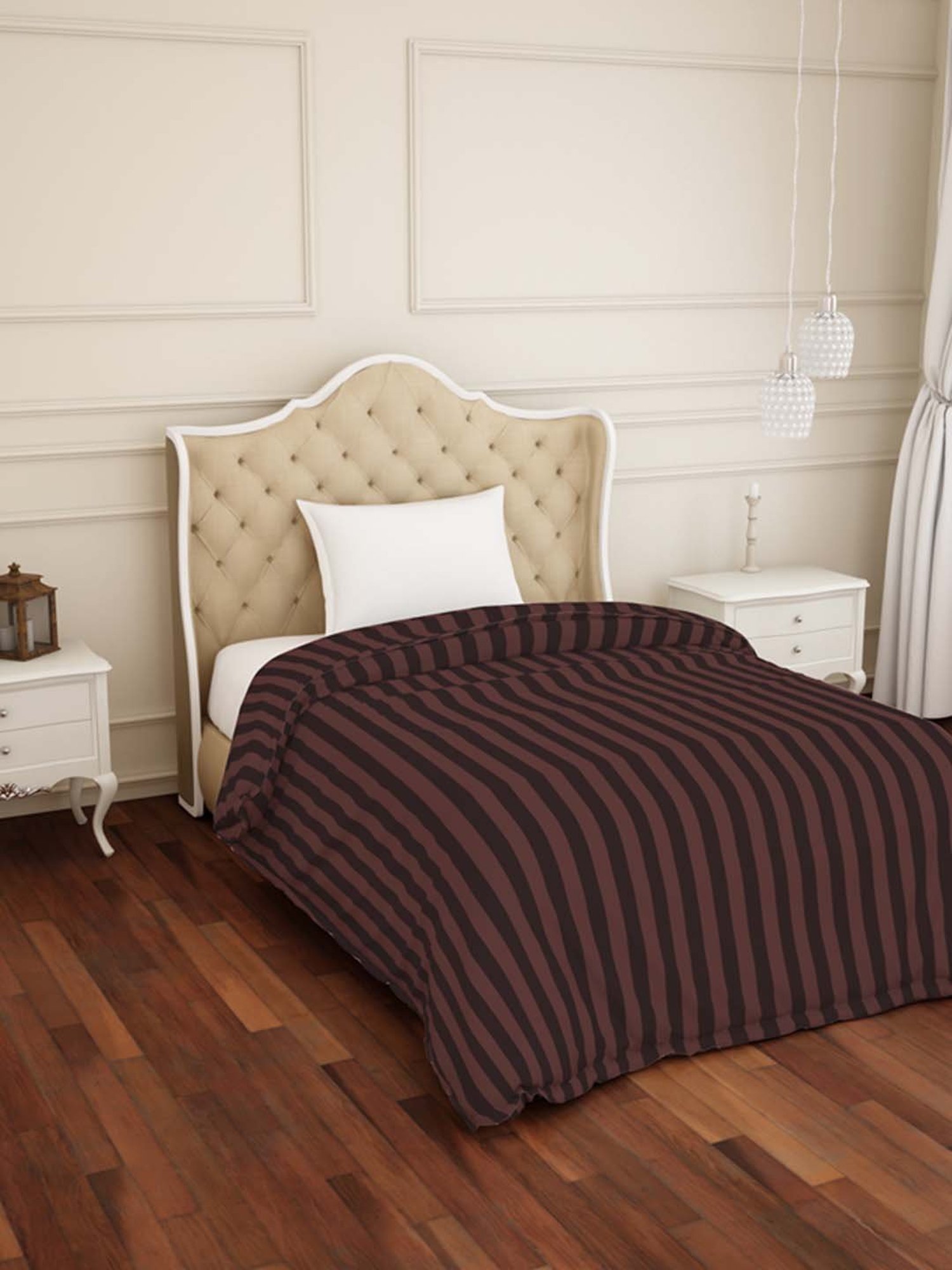 Spaces Skyrise Brown Cotton 210 TC Duvet Cover - Set of 1