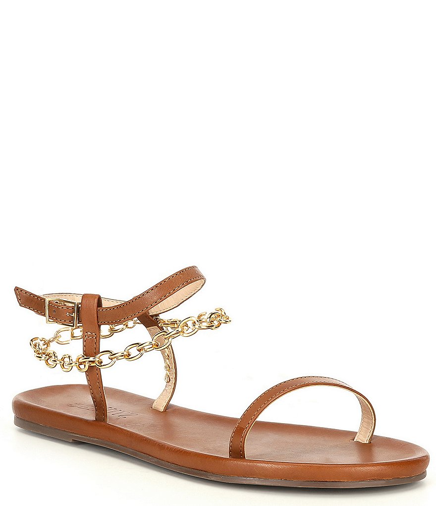 Schutz Celyna Leather Chain Detail Sandals