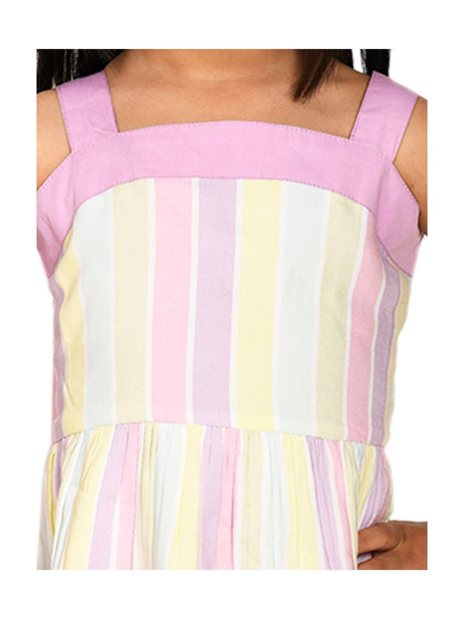 LilPicks Kids Multicolor Striped Dress