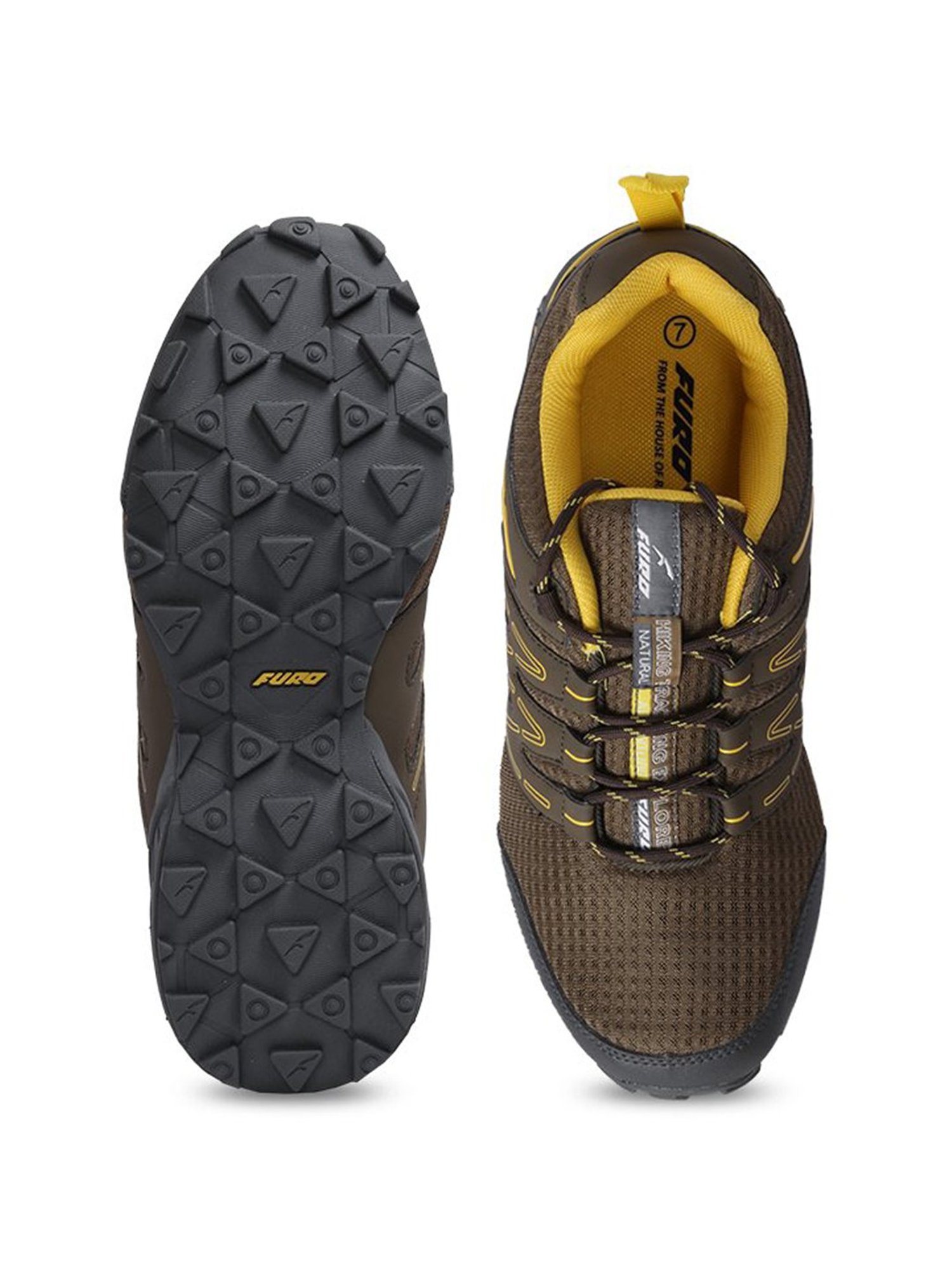 Furo by Red Chief Men's Brown & Yellow Hiking Shoes