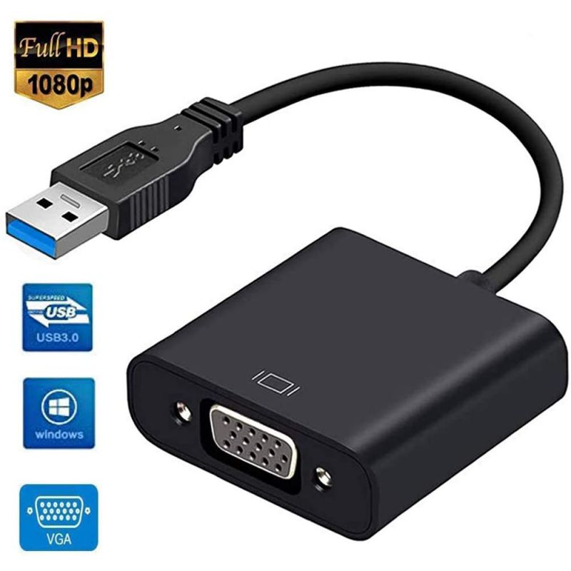 USB to VGA Adapter,Updated USB 3.0 to VGA Adapter Multi-Display Video Converter Compatible with PC Laptop Windows 7/8/8.1/10,Desktop, Laptop, PC, Monitor, Projector, HDTV