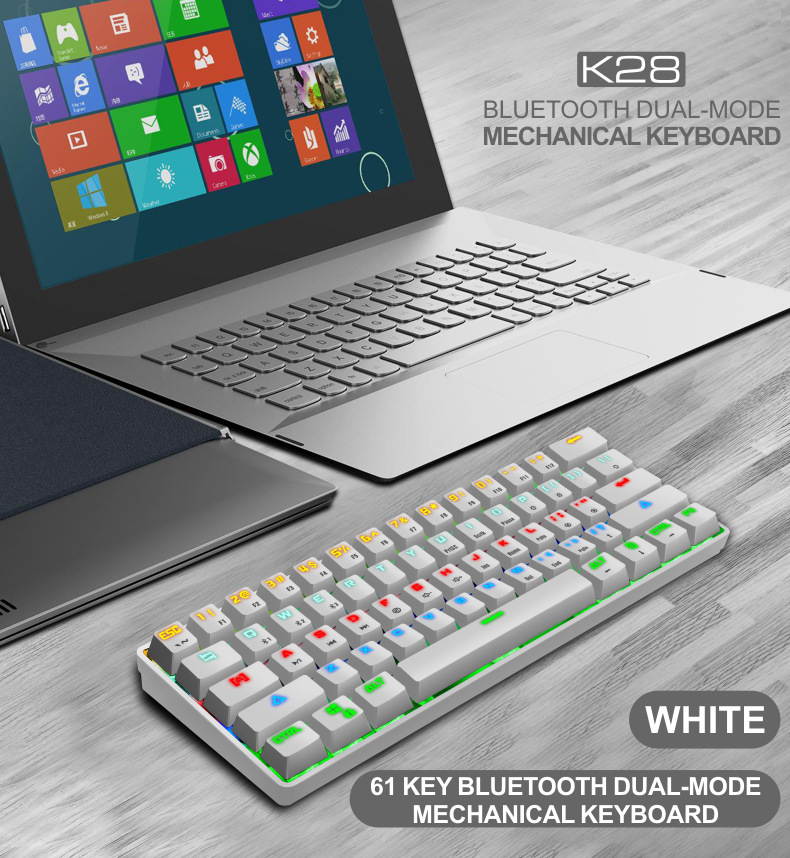 LEAVEN 61-key wired/wireless dual-mode bluetooth mechanical keyboard tablet phone mechanical bluetooth keyboard