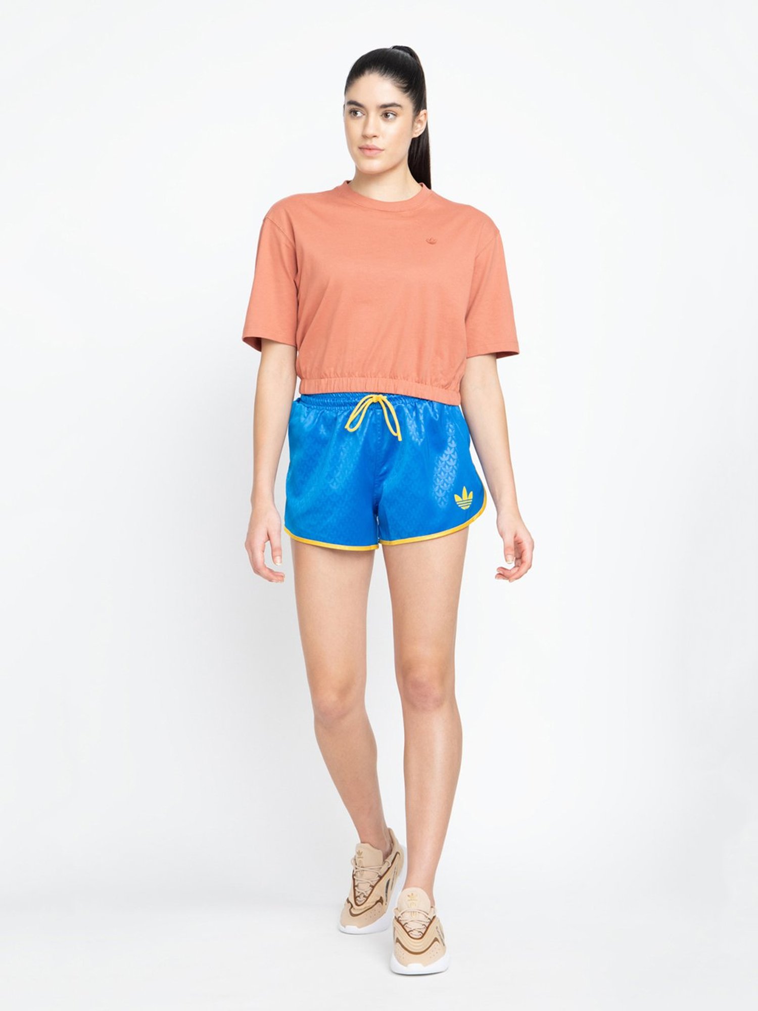 Adidas Originals Blue Regular Fit Mid Rise Shorts