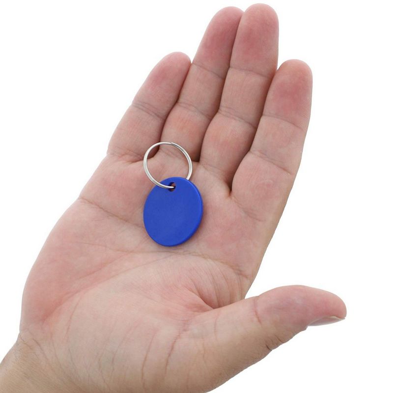 Juvale 96 Pack Round Key Tags with Split Rings and White Sticker Labels, 6 Colors (1.1 in)