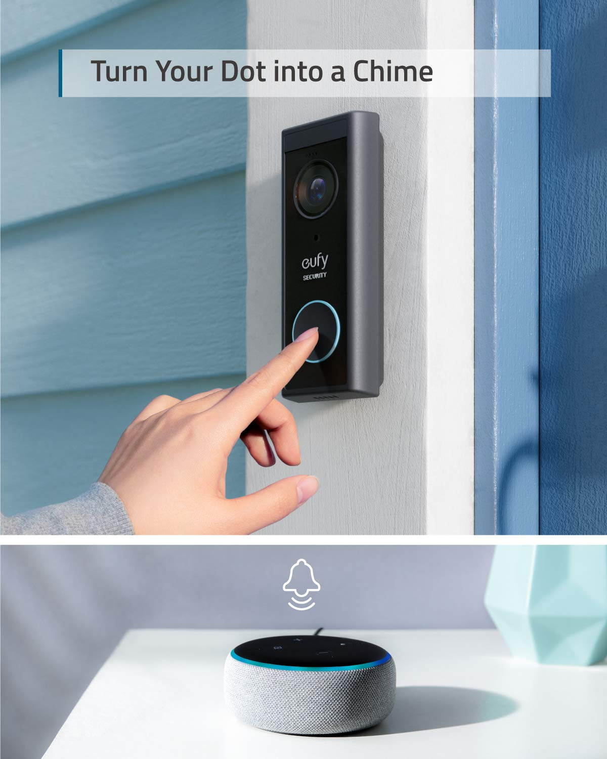 eufy Security, Wireless Video Doorbell (Battery-Powered) with 2K HD, No Monthly Fee, On-Device AI for Human Detection, 2-Way Audio, Simple Self-Installation