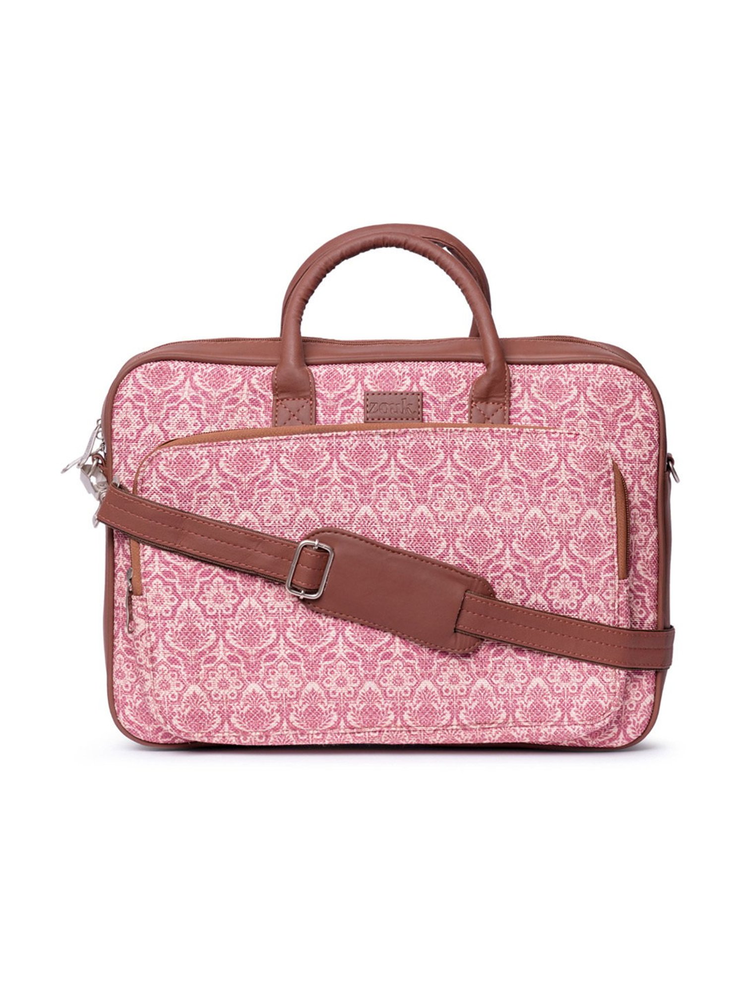 ZOUK Madurai Blossoms Pink Printed Laptop Messenger Bag