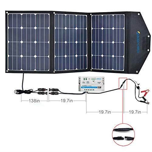acopower hy3x35w18v2 12v 105w solar panel kit w 10a charge controller for both rv/camper boat battery and dc devices