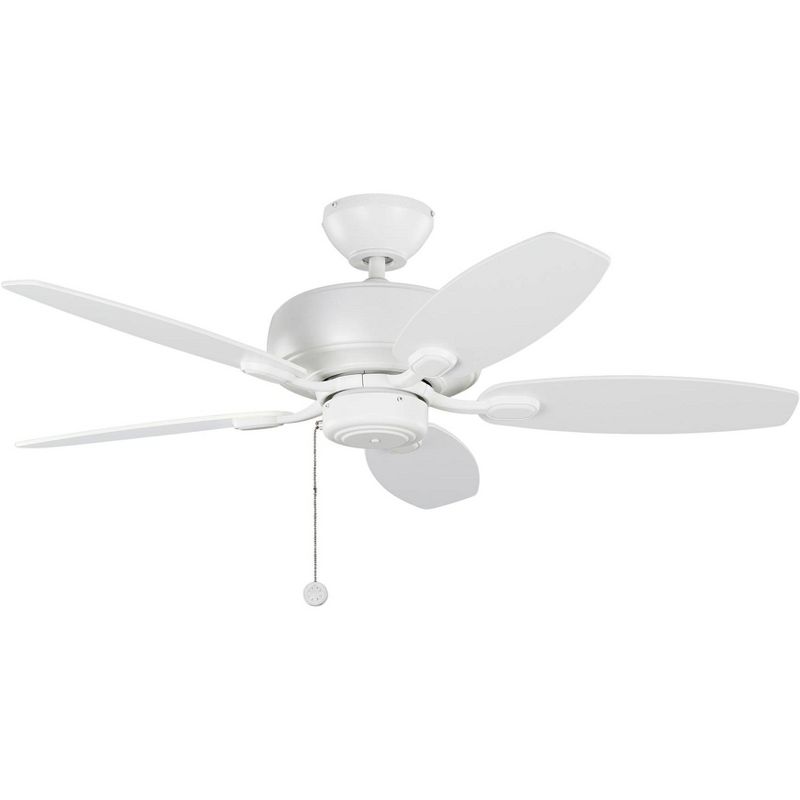 44" Monte Carlo Centro Max II Matte White Pull Chain Ceiling Fan