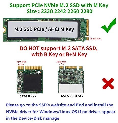 [Upgraded] NVME Adapter with Heat Sink, High Performance PCI Express 3.0 x4 to M.2 PCIe SSD (Key M) Card, Support PCIe x4 x8 x16 Slot