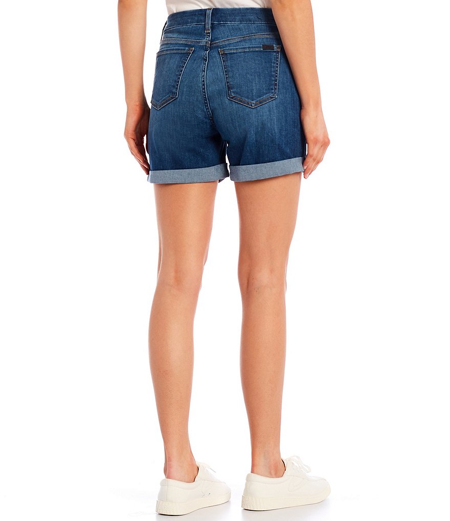 JEN7 by 7 for All Mankind Mid Rolled Hem Stretch Denim Shorts