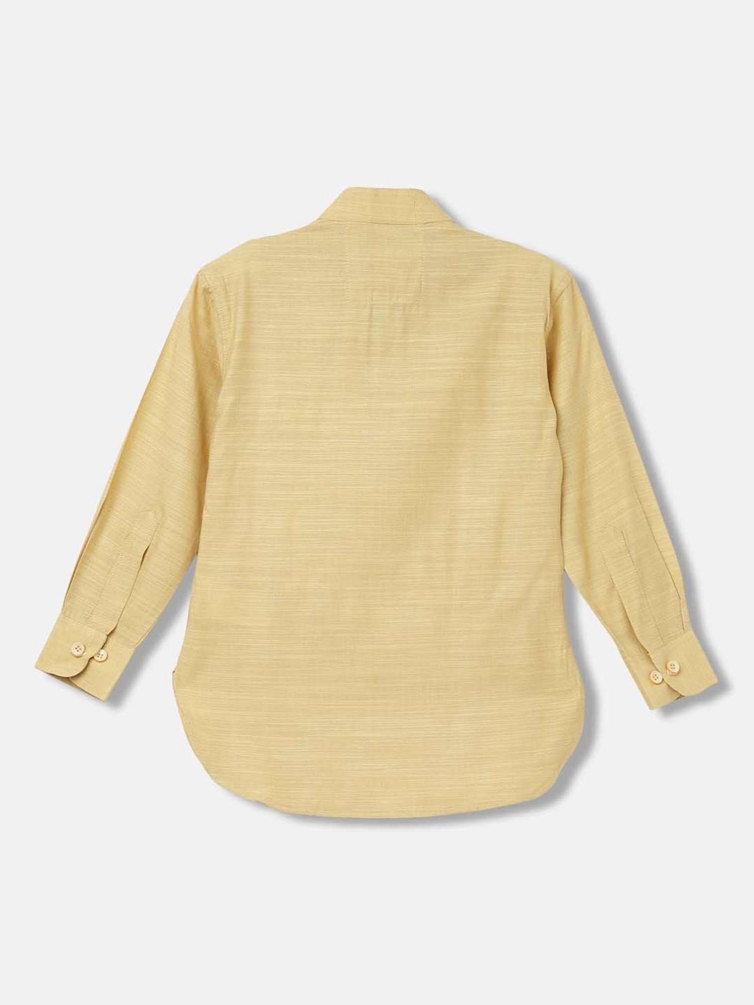 Blue Giraffe Kids Yellow Striped Full Sleeves Kurta Set