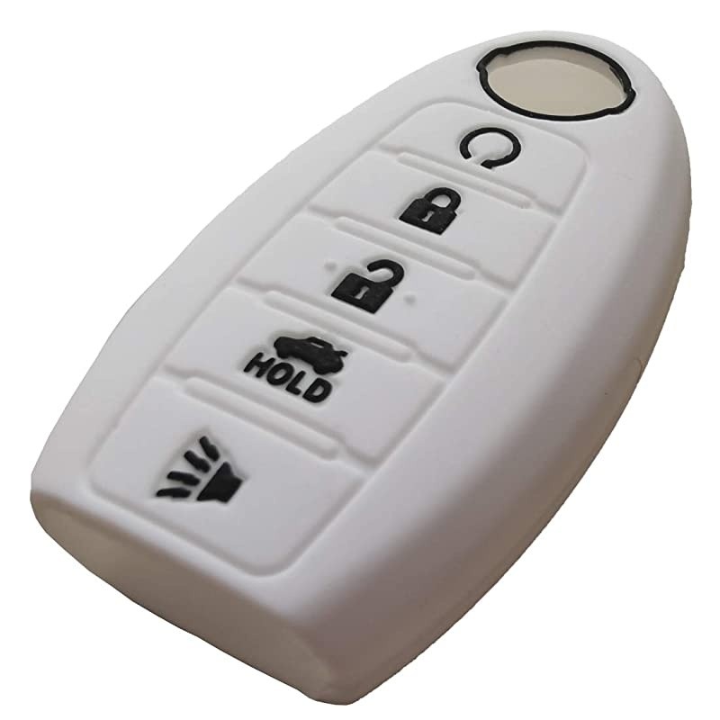 2Pcs  5 Buttons Silicone Key Fob Remote Cover Case Jacket Holder Protector for Nissan Altima Maxima Armada Murano Rogue Sedan Pathfinder Black White
