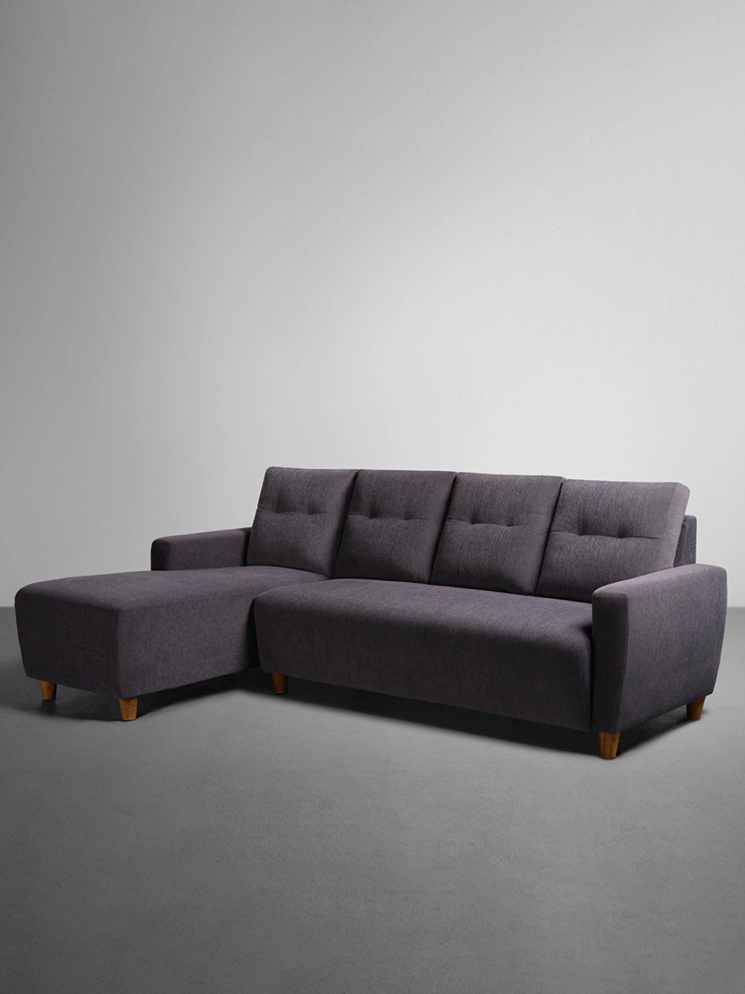 Sleepyhead Yolo Sesame Grey Fabric 3 Seater LHS L Shape Sofa Set