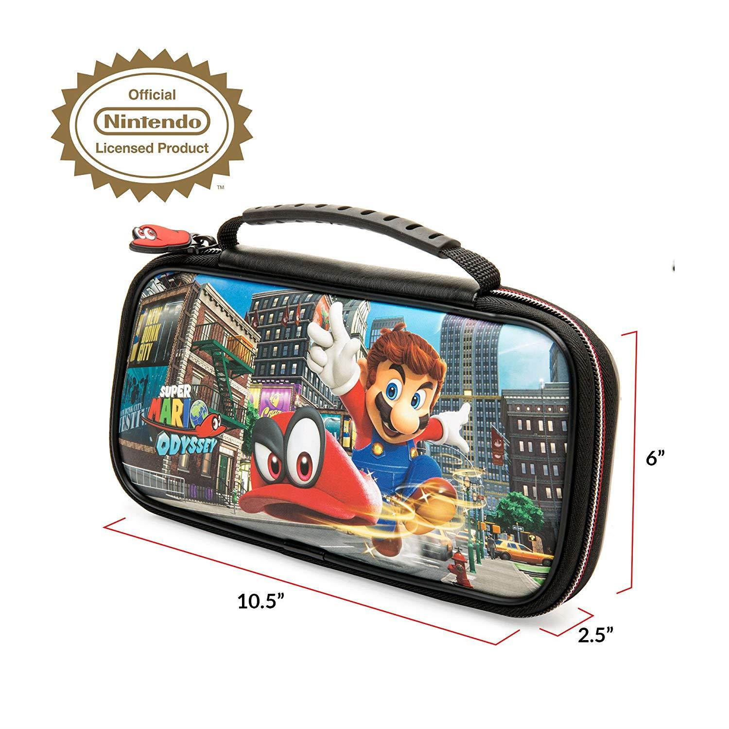 Nintendo Switch Super Mario Odyssey Carrying Case ? Protective Deluxe Travel Case ? PU Leather Exterior ? Official Nintendo Licensed Product