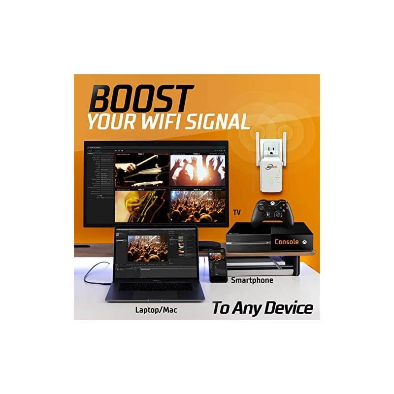 2020] WiFi Extender 300 Mbps with WPS Internet Signal Booster - Wireless Repeater up to 300 Mbps - Range Network Compatible with Alexa - Extends WiFi Coverage to Smart Home Devices