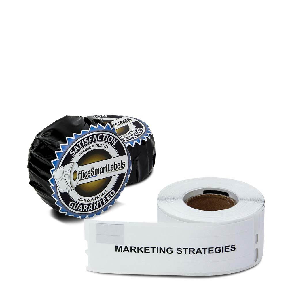 Dymo Compatible 30327-9/16" x 3-7/16" White 1-up File Folder Labels (2 Rolls - 130 Labels Per Roll)