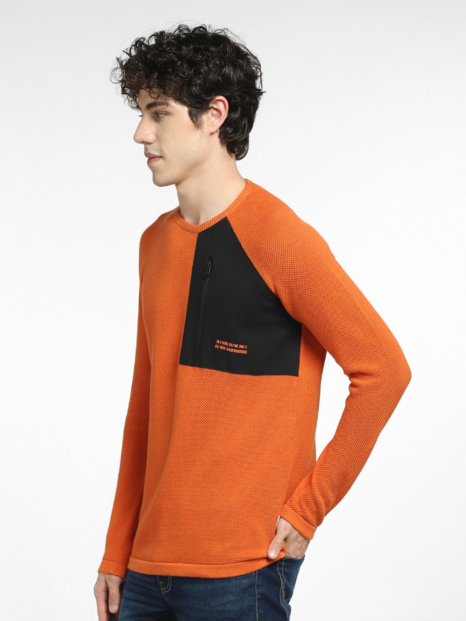 Jack & Jones Dark Orange Textured Sweater