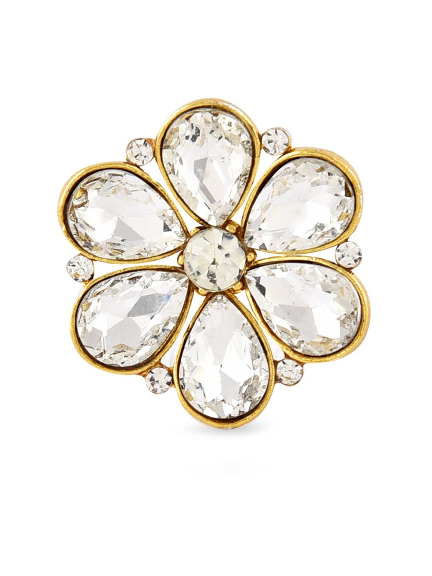 Zaveri Pearls Gold Tone Multistrand Pearls Ethnic Necklace Earring & Ring Set-ZPFK10726