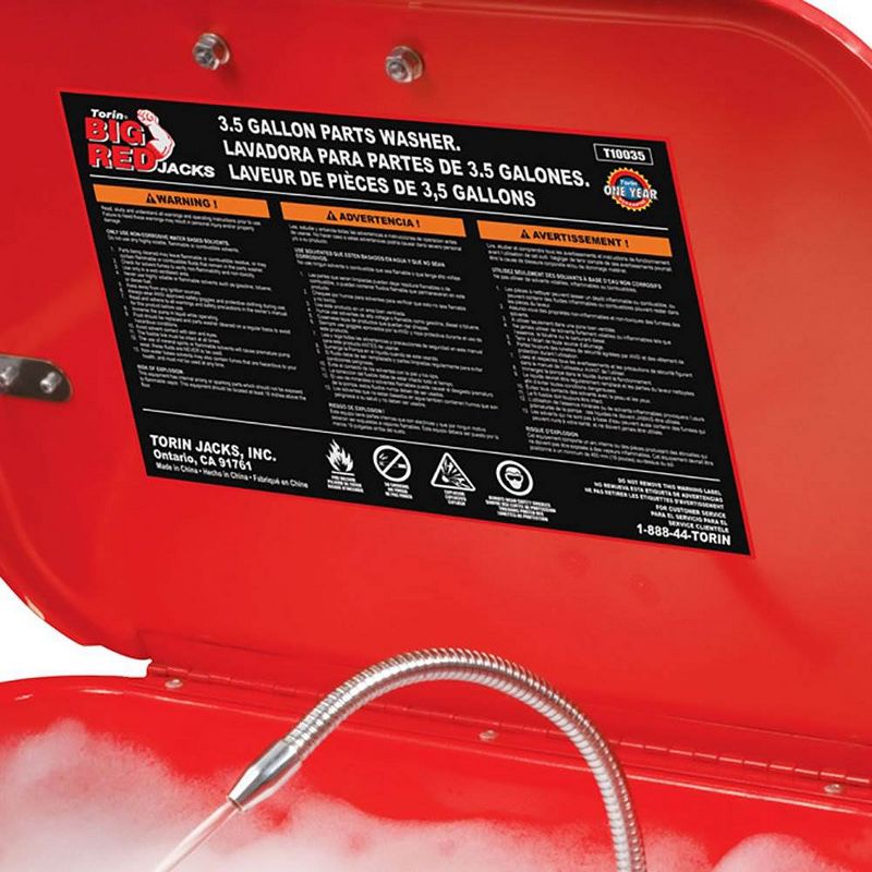 Torin Big Red T10035 3.5 Gal Steel Cabinet Portable Parts Washer & Electric Pump