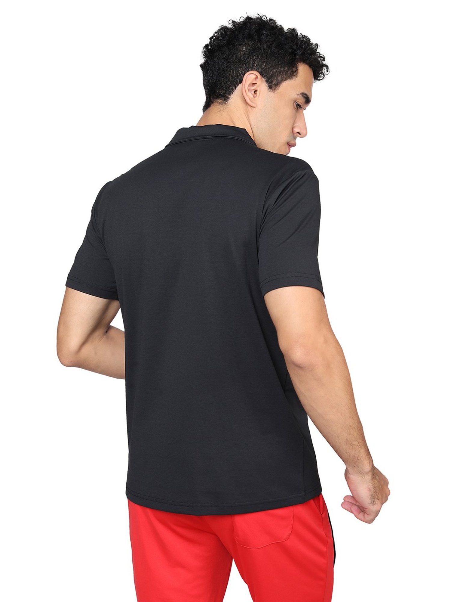 Yonex Jet Black Regular Fit Badminton Polo T-Shirt