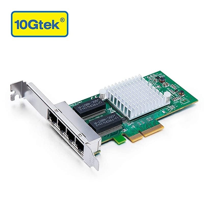 Gigabit Ethernet Converged Network Adapter NIC with Intel 350 Chip Quad Copper RJ45 Ports PCI Express 21 X4 Compare to Intel I350T4