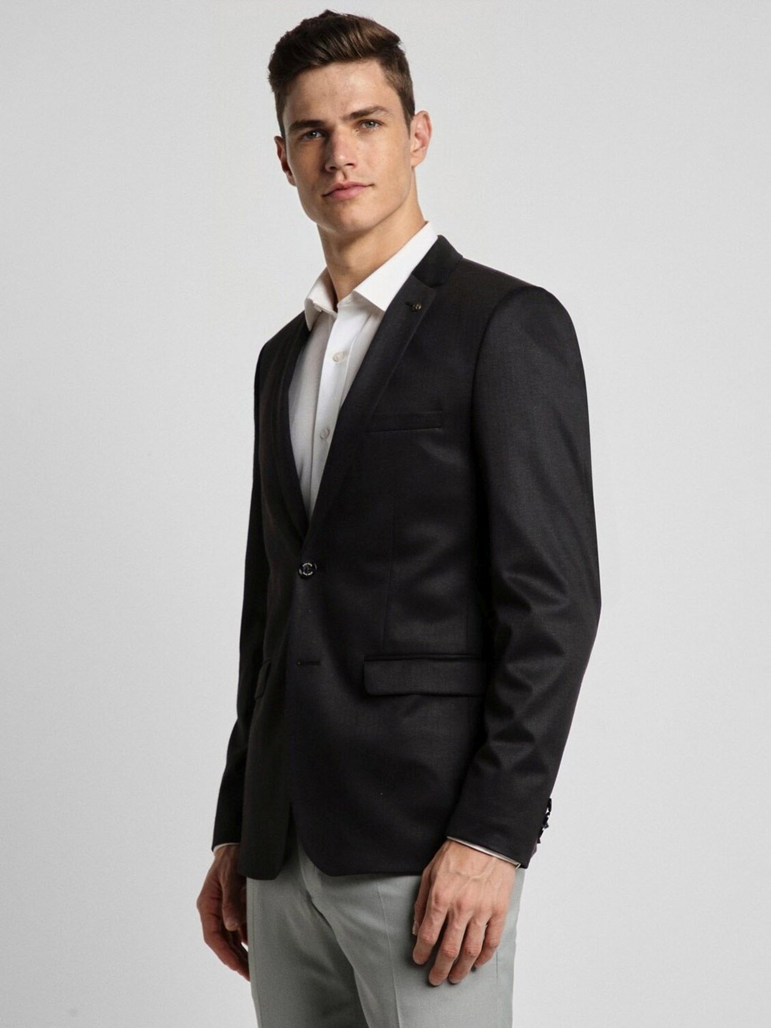 Allen Solly Black Slim Fit Blazer