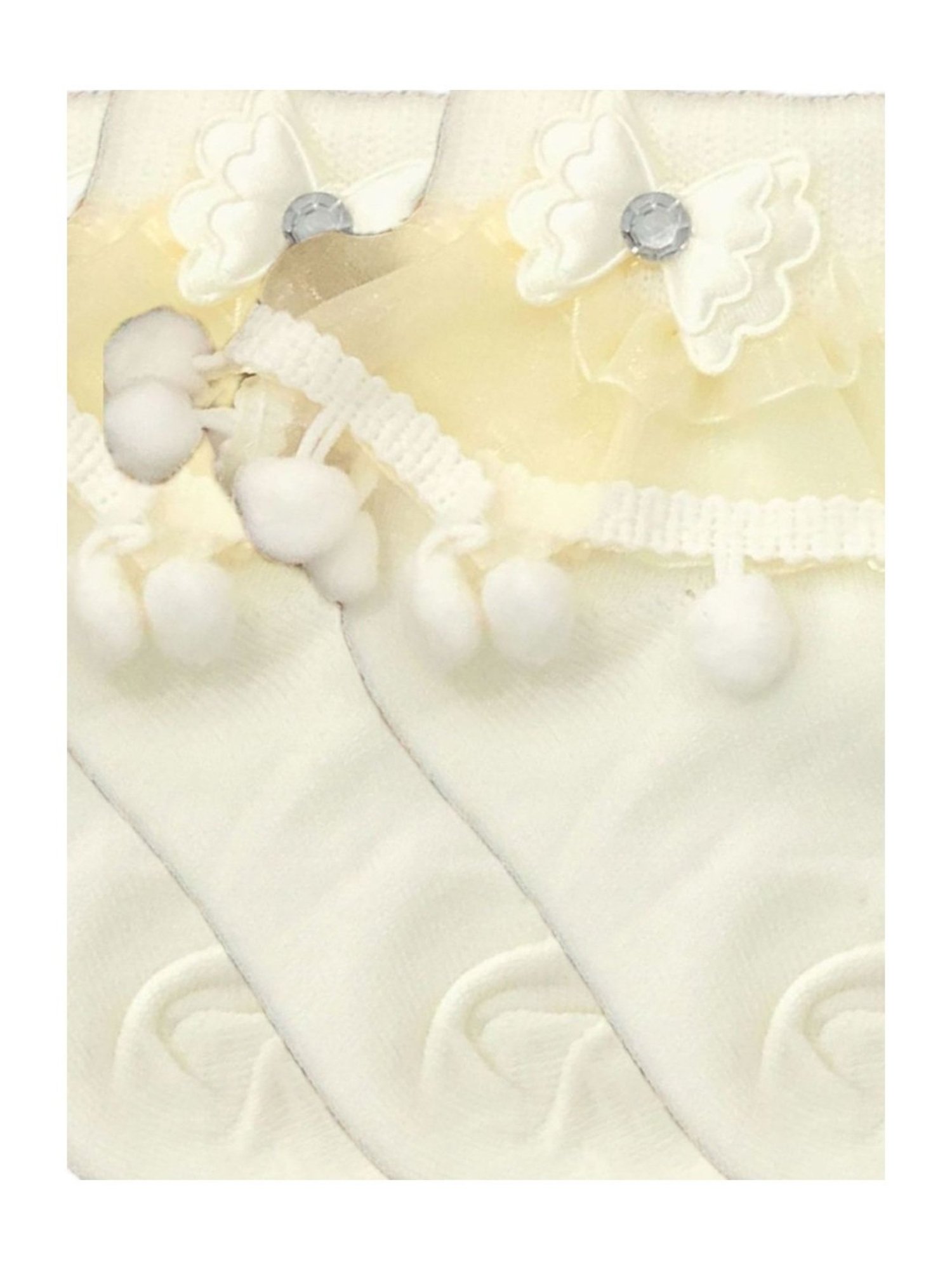 NEXT2SKIN Kids Cream Regular Fit Socks (Pack of 3)