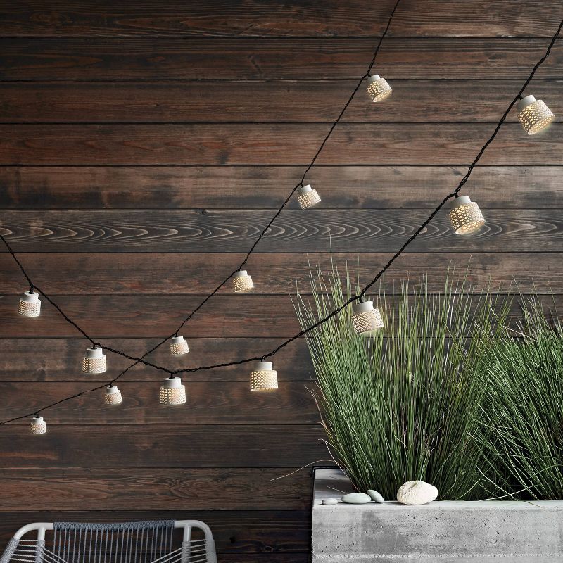 10ct Incandescent Outdoor String Lantern Lights White Punched - Project 62™