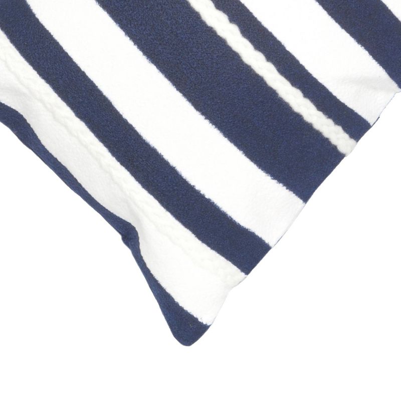 12"x20" Oversize Indoor/Outdoor Striped Marine Lumbar Throw Pillow Navy/White - Liora Manne