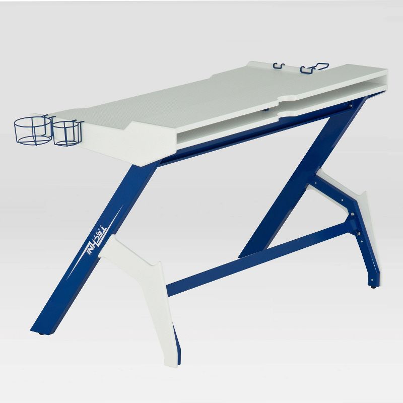 Ergonomic Computer Gaming Desk Blue - Techni Sport
