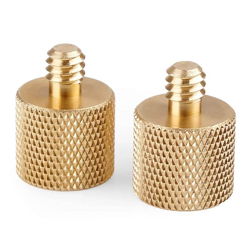 3816 Female to 1420 Male Screw Adapter Tripod Thread Reducer Camera Converter Screw Brass 2Pack