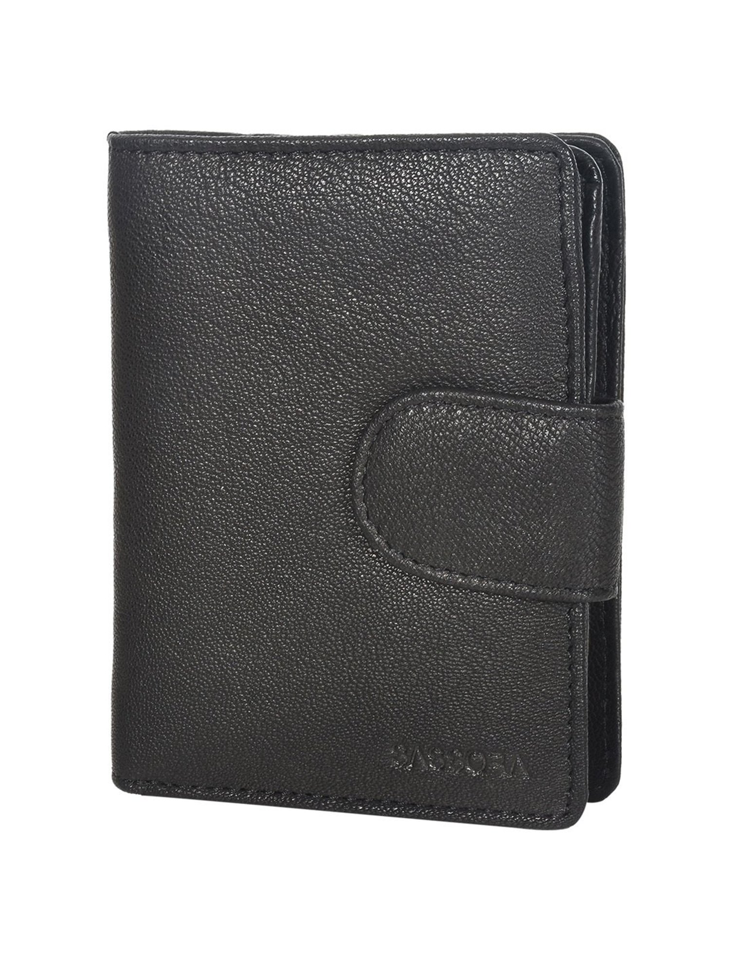 SASSORA Black Solid Rfid Bi-Fold Wallet for Women