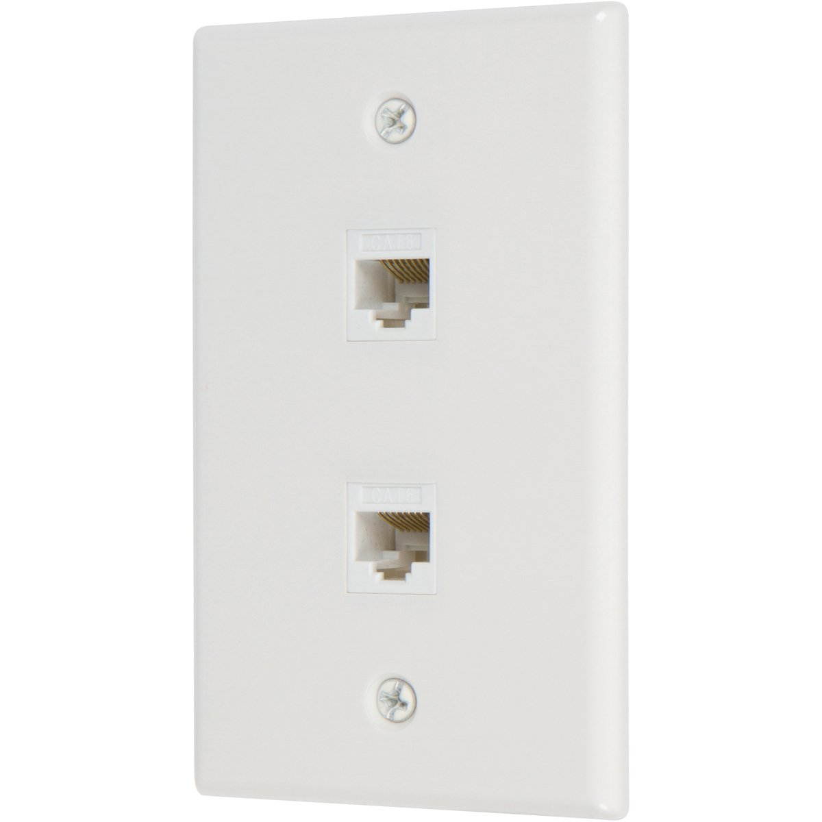 Buyer's Point 2 Port Cat6 Wall Plate, Female-Female with Single Gang Low Voltage Mounting Bracket Device Pack of 2 White 2 Port