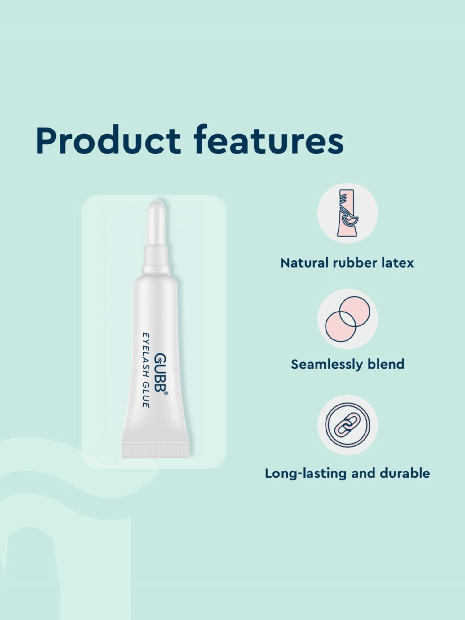 GUBB Eyelash Glue for False Eyelashes, Eyelash Adhesive Waterproof