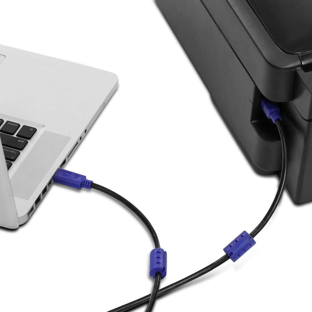 Printer Cable 30Ft 30Feet Hi-Speed USB 2.0 Type A Male to Type B Male Printer Scanner Cable for HP Canon Lexmark Epson Dell Xerox Samsung etc