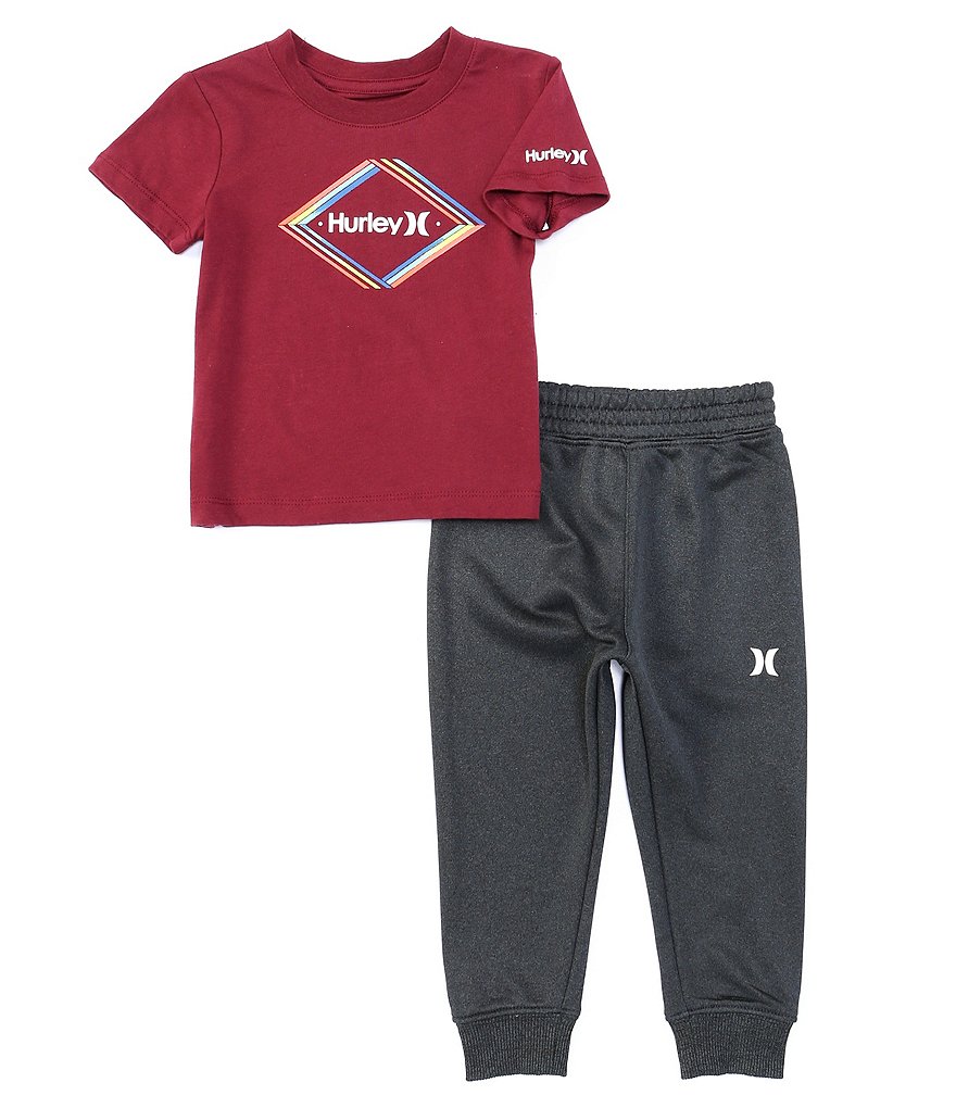 Tommy Hilfiger Baby Boys 12-24 Months Short-Sleeve Striped Polo Shirt & Microsueded Twill Shorts Set