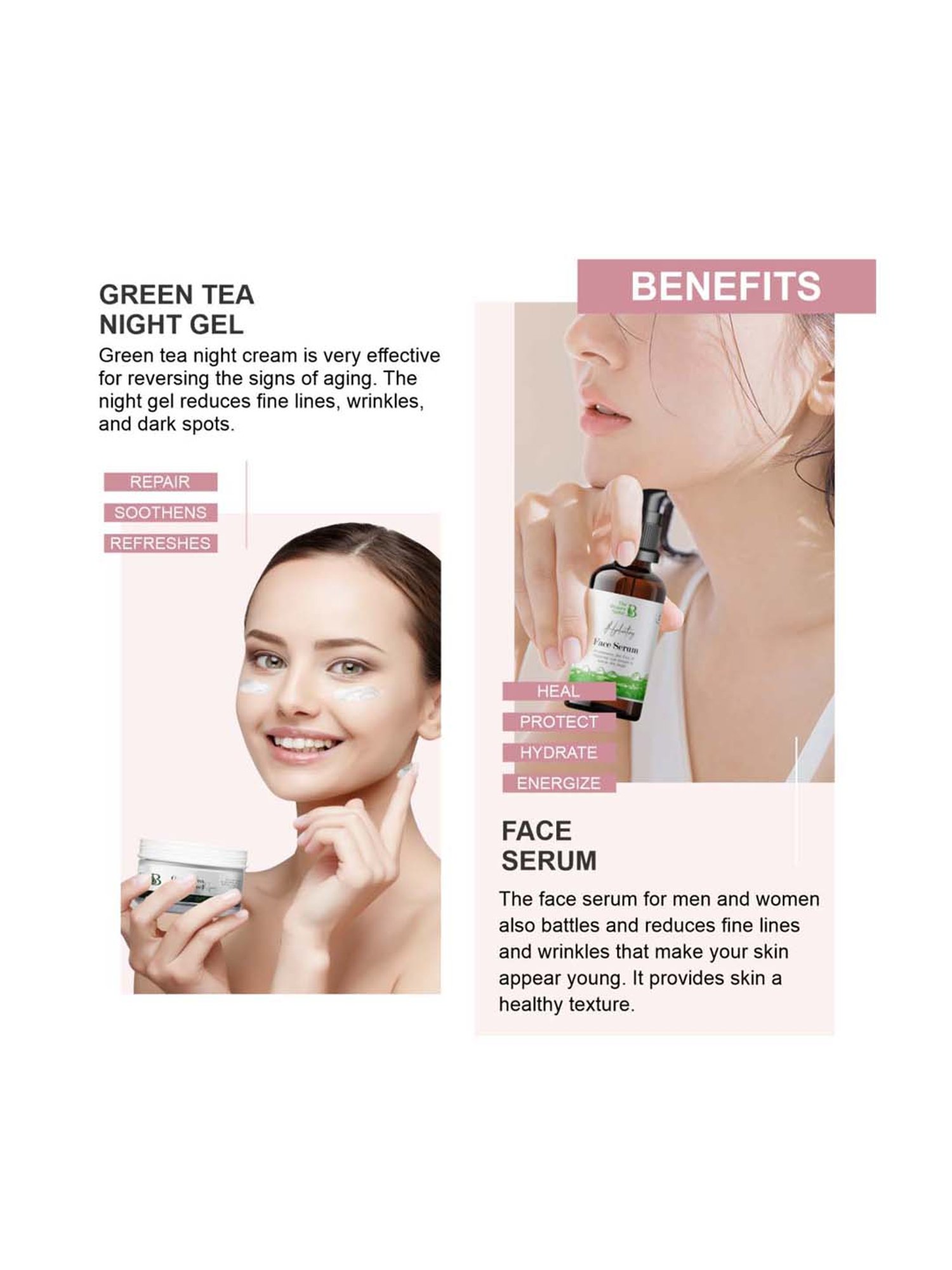 The Beauty Sailor Green Tea Night Gel Cream & Face Serum