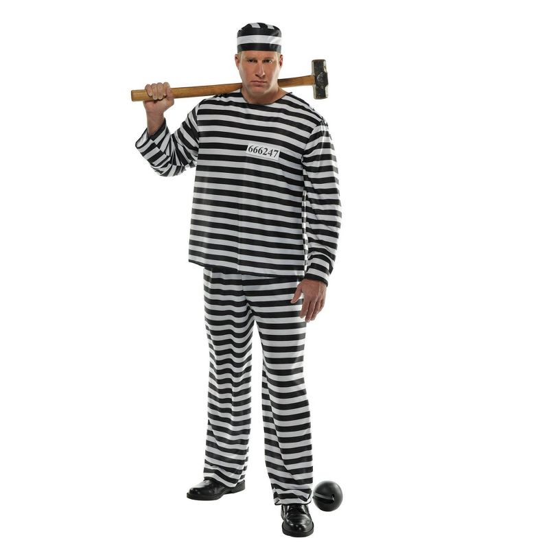 Adult Jailbird Con Halloween Costume XL