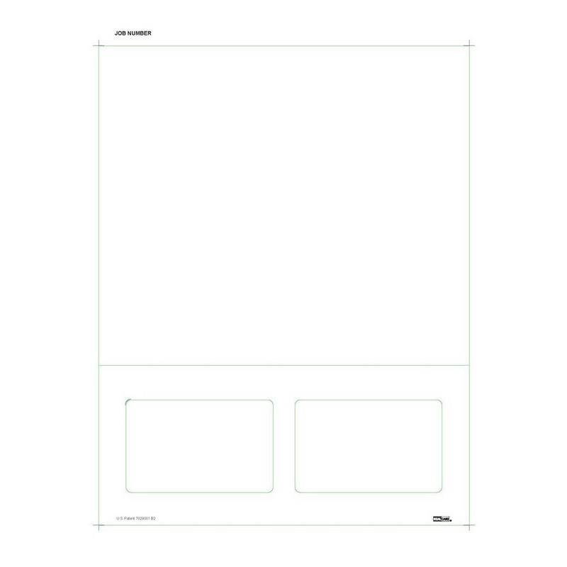 8-1/2" x 11" RealCard cutsheet, 2-Up, Inkjet/Laser Simplex Printable, Blank Stock (Pack of 250)