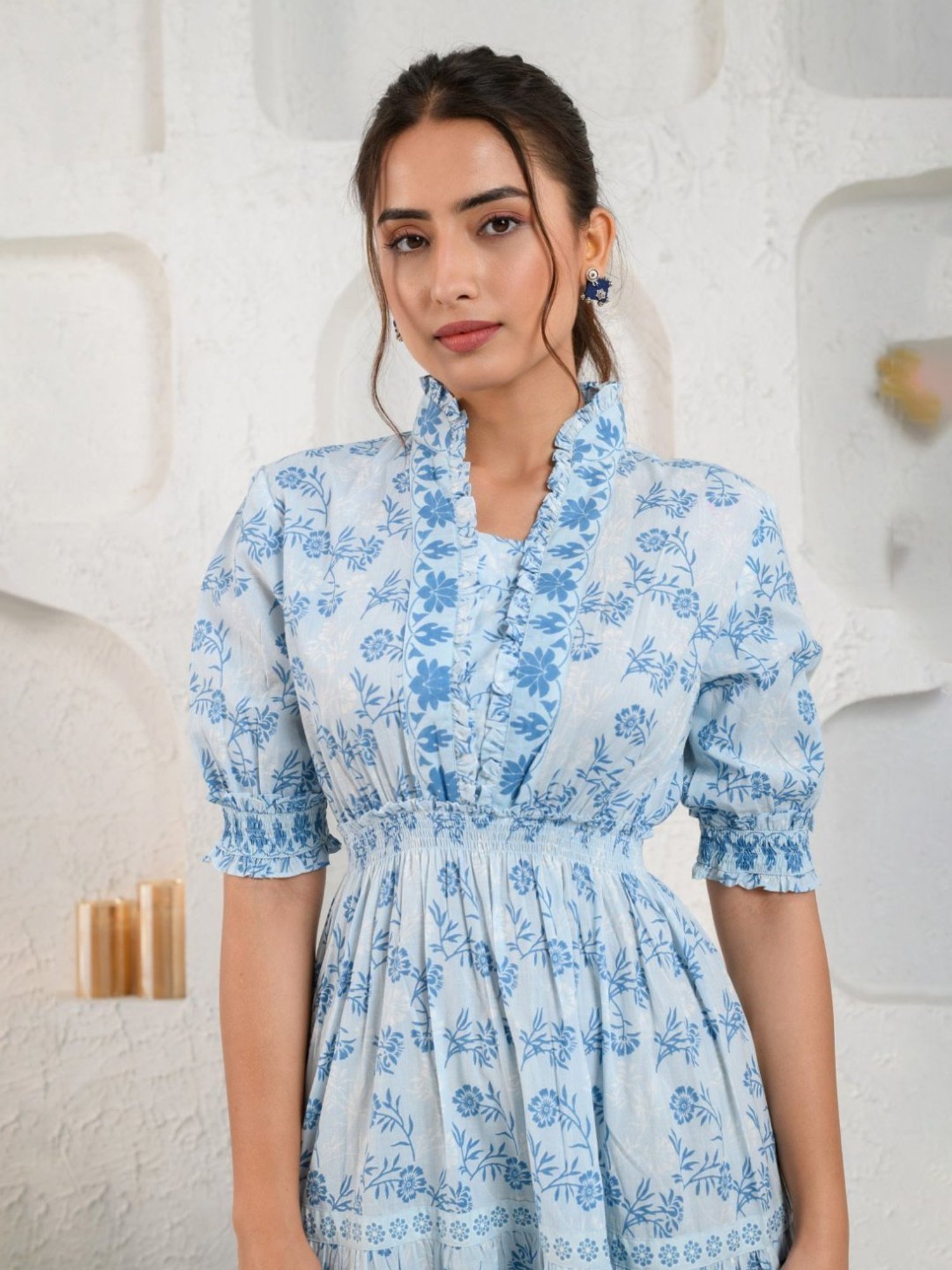 Prakriti Jaipur Blue Day Frill Dress