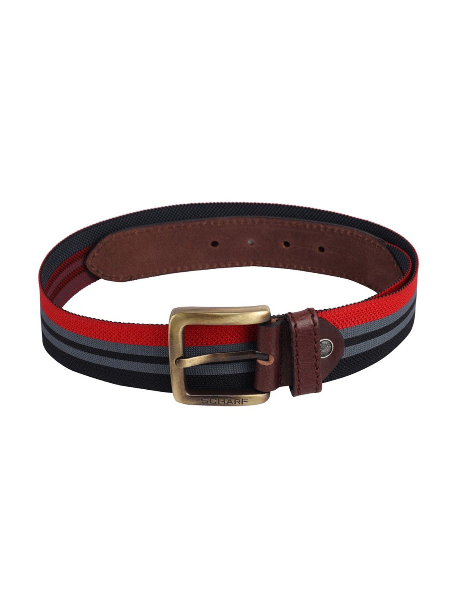 SCHARF Multicolor Twister Canvas Leather Casual Belt for Men