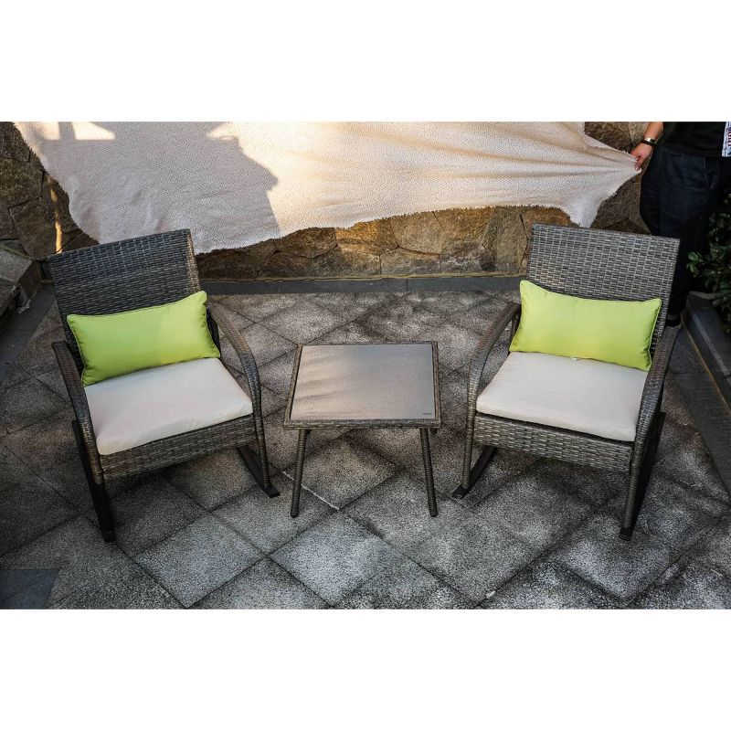 3pc Patio Bistro Set Cream - Patio Festival