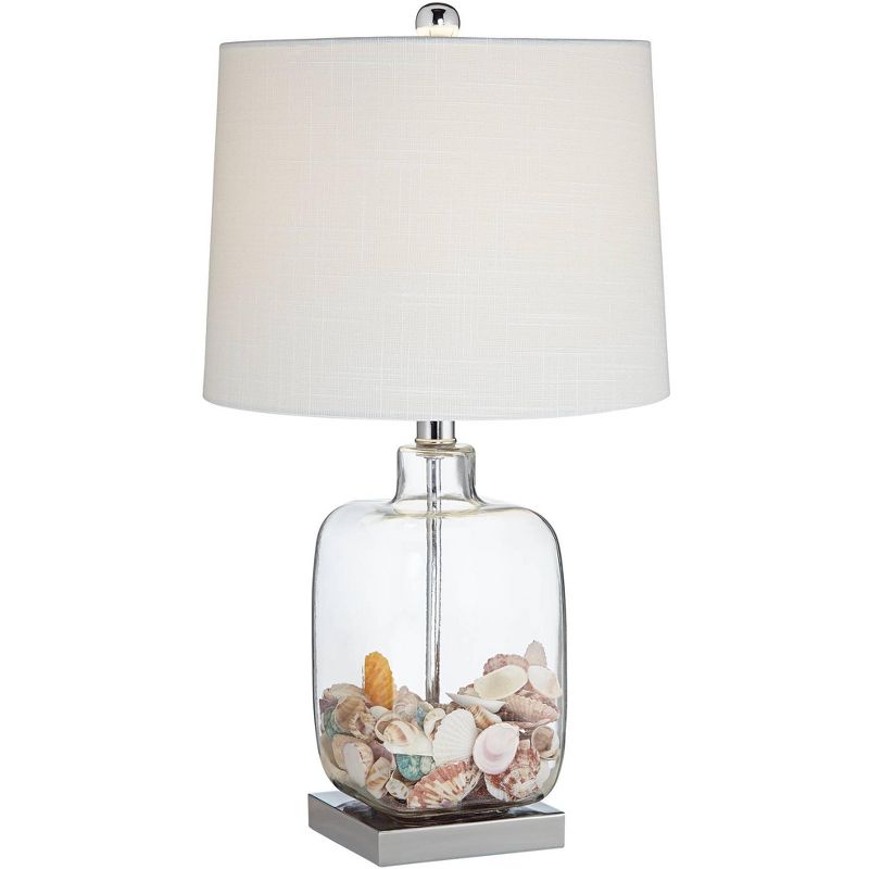 360 Lighting Square Glass 21 3/4" High Fillable Lamp with Table Top Dimmer