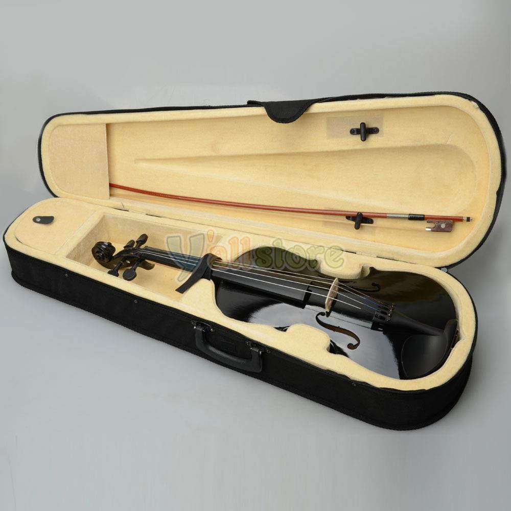 New Black 16''Student School Concert Basswood Acoustic Viola w/ Case Bow Rosin