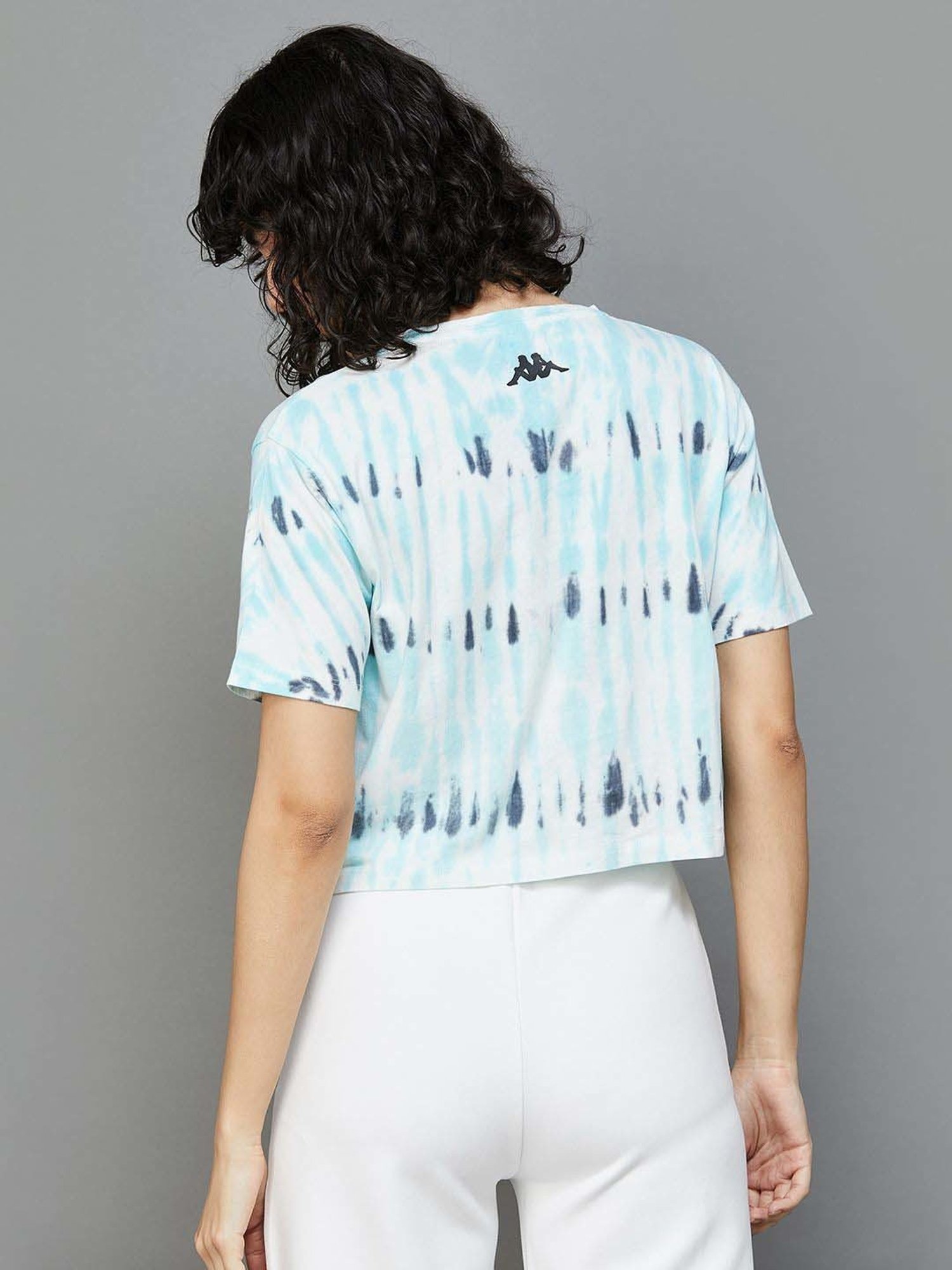 KAPPA Blue Cotton Printed Sports T-Shirt