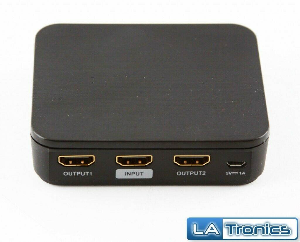 Rocketfish - 2-Output HDMI Splitter with 4K and HDR Pass-Through - Black