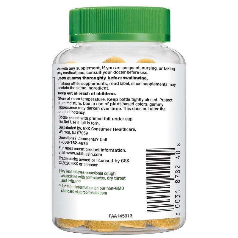 Robitussin Naturals Cough Relief Honey & Ivy Leaf Gummies - 30ct