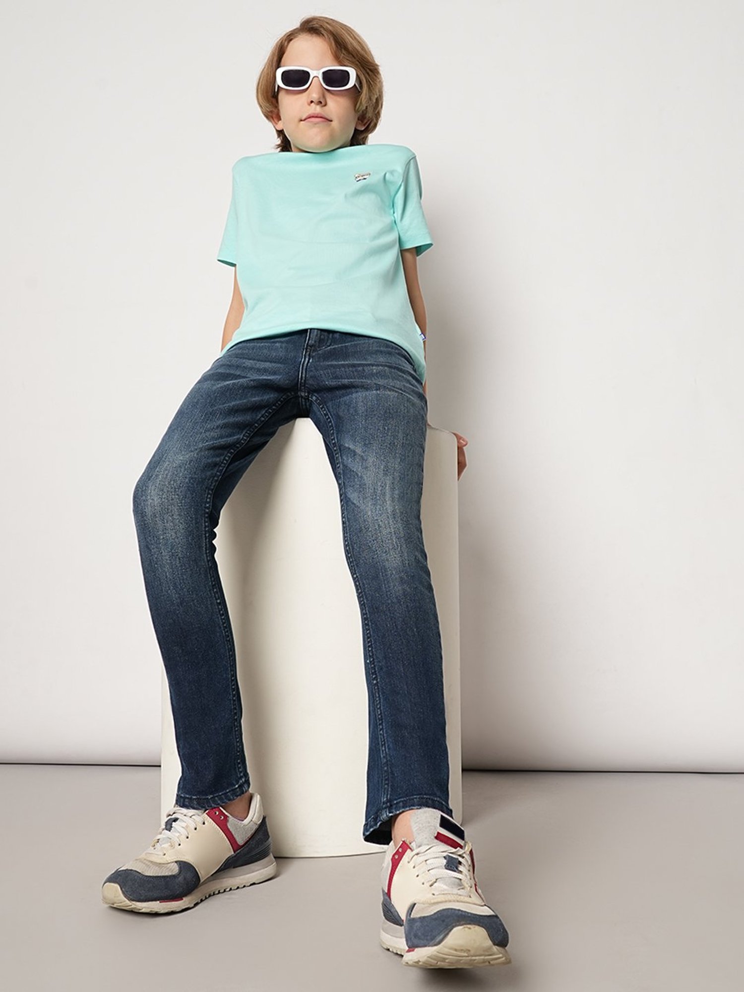 Jack & Jones Junior Dark Blue Solid Jeans