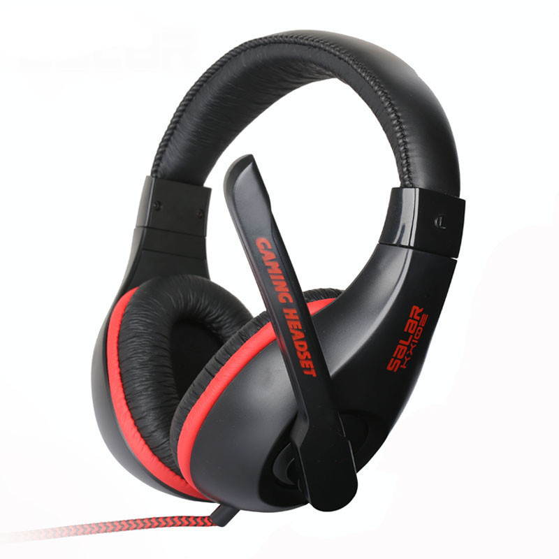 KX102 3.5mm Wired Earphone Gaming Headset PC Gamer Stereo Headphone with Microphone for Computer
